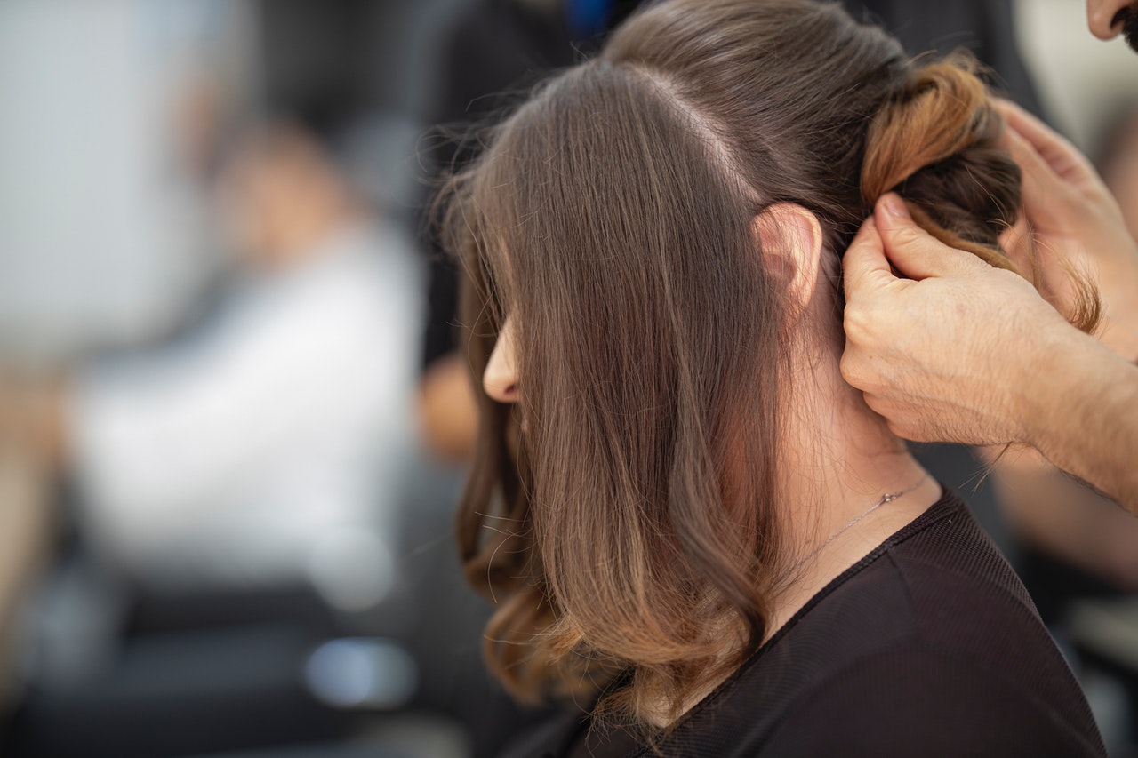 woman getting an up-do